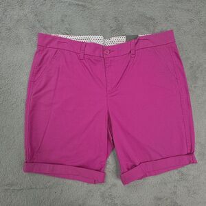 J.C. Penny NWT Women's Shorts Size 14 Bright Pink Stretch Cuffed 8 inch‎ Inseam